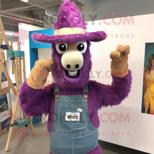 Lilla lama maskot kostume...