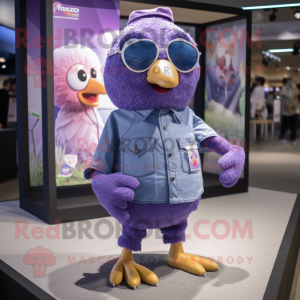 Purple Dove maskot kostume...