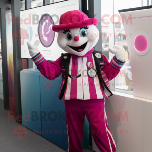 Magenta Mime maskot kostym...