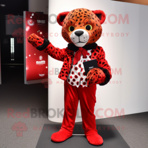 Red Leopard maskot drakt...