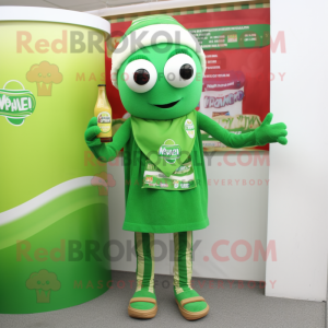 nan Green Beer mascot costume character dressed with a Shorts and Scarves