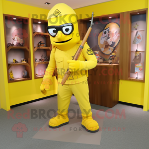 Yellow Army Soldier maskot...