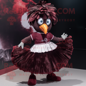 Maroon Emu mascotte kostuum...