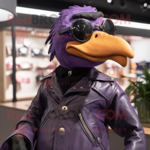 Purple Crow maskot kostym...