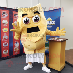 nan Nachos mascot costume character dressed with a Cover-up and Foot pads