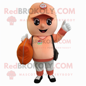 Beige Sushi mascot costume character dressed with a Chambray Shirt