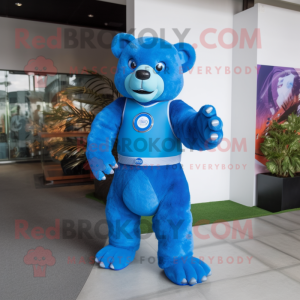 Blue Bear maskot drakt...