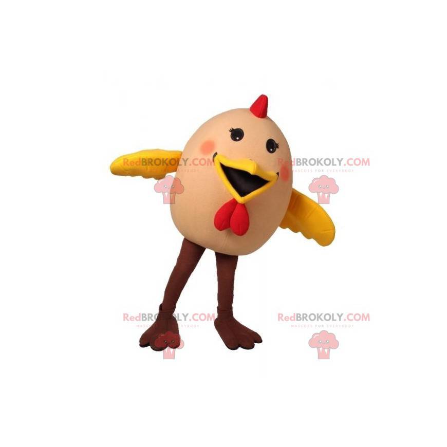 Gigantisk kyllingegg-maskot. Fuglemaskott - Redbrokoly.com
