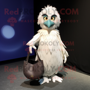 Hvid Harpy maskot kostume...