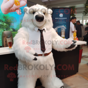 White Sloth Bear mascotte...