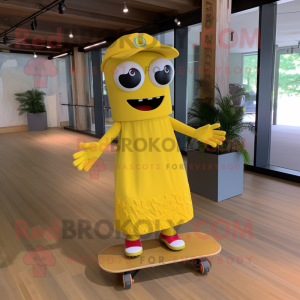 Gul skateboard maskot...