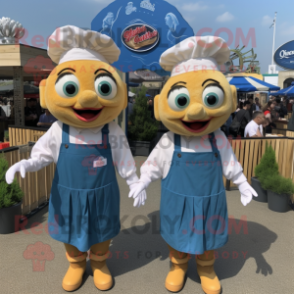nan Fish And Chips mascot costume character dressed with a Overalls and Cufflinks