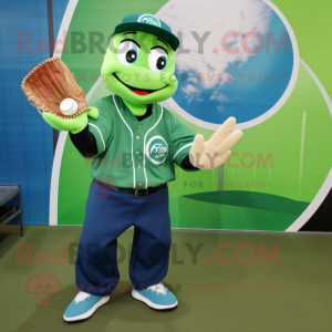 Guante de béisbol verde...