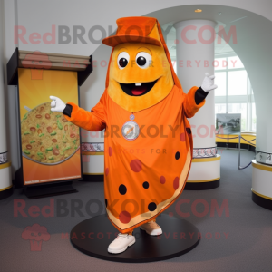 Orange Pizza Slice maskot...