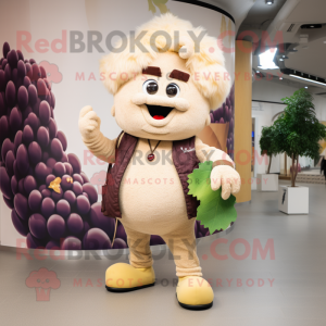 Beige Grape maskot drakt...