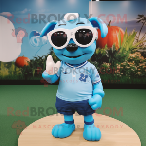 Sky Blue Pho maskot kostume...