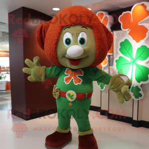 Rust Bunch Of Shamrocks mascot costume character dressed with a Shorts and Scarf clips