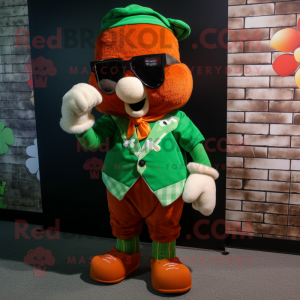 Rust Bunch Of Shamrocks mascot costume character dressed with a Shorts and Scarf clips