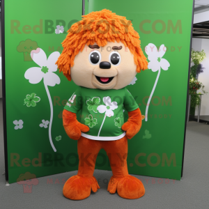 Rust Bunch Of Shamrocks mascot costume character dressed with a Shorts and Scarf clips