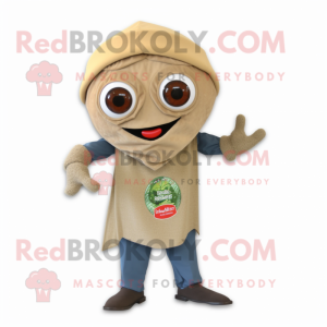 Tan Falafel maskot kostume...