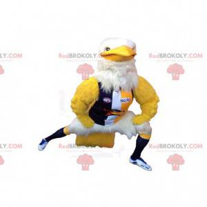 Yellow and white eagle mascot with sportswear - Redbrokoly.com