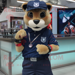 Navy Puma maskot kostume...