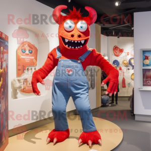 Red Demon maskot kostume...