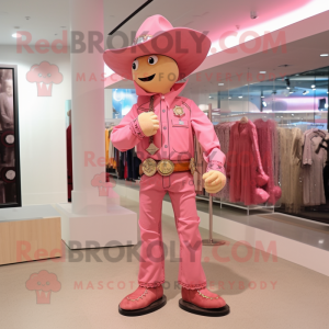 Roze cowboy mascotte...