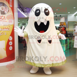 Cream Ghost maskot kostume...