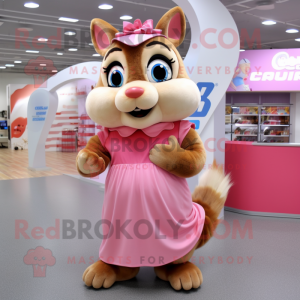 Rosa Chipmunk maskot drakt...