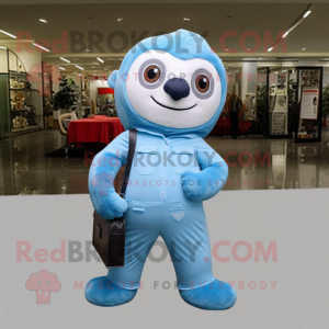 Sky Blue Sloth maskot...