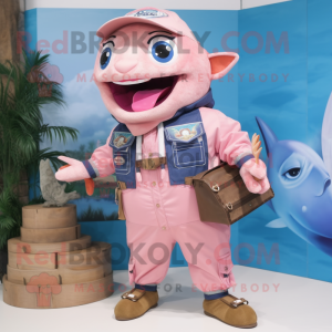 Pink tun maskot kostume...