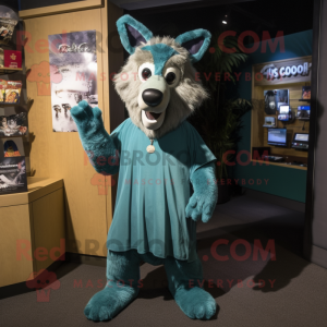 Teal Dingo mascotte kostuum...