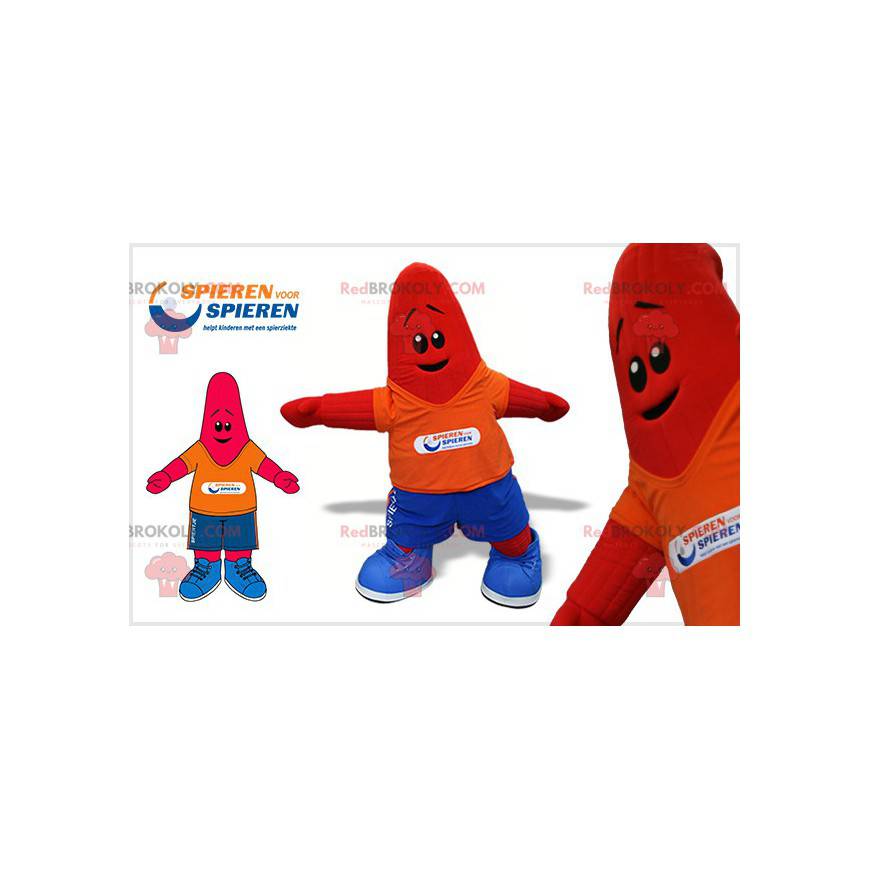 Mascotte rode zeester. Lachende ster mascotte - Redbrokoly.com