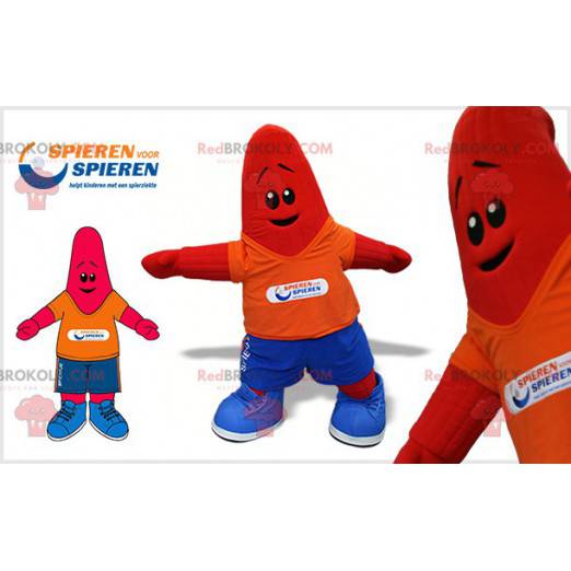 Mascotte rode zeester. Lachende ster mascotte - Redbrokoly.com