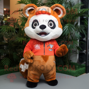 Tan Red Panda maskot kostym...