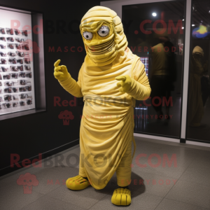 Gele mummie mascotte...