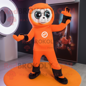 Orange kamera maskot kostym...