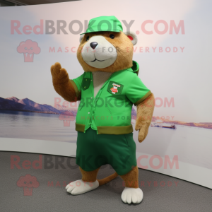 Grønn Capybara maskot drakt...