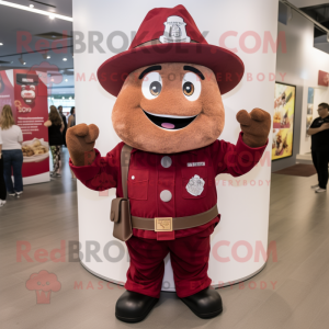 Maroon Fire Fighter maskot...