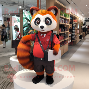 Orange Red Panda mascotte...