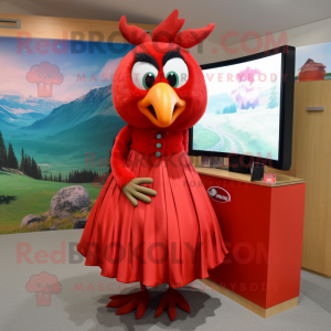 Red Quail maskot kostume...