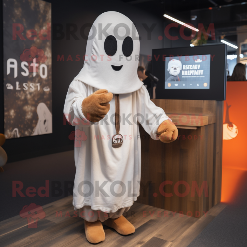 Rust Ghost mascot costume character dressed with a Hoodie and Ties