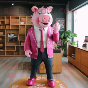 Pink Sow maskot kostym...