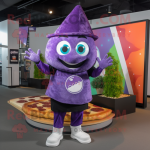 Purple Pizza Slice mascotte...