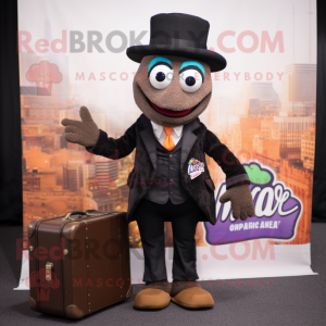 nan Jambalaya mascot costume character dressed with a Suit Jacket and Briefcases