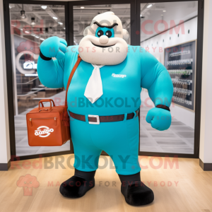 Teal Strongman mascotte...