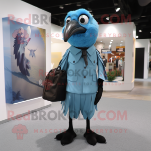 Sky Blue Crow maskot kostym...