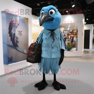 Sky Blue Crow maskot drakt...