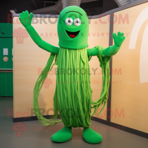 Grøn Spaghetti maskot...